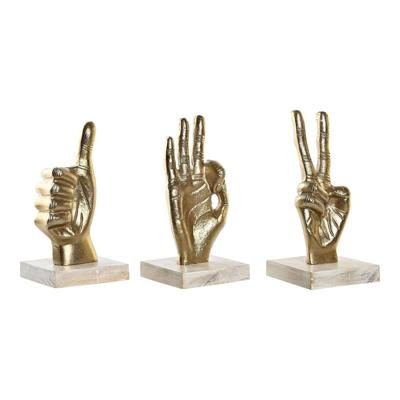 Decoratieve figuren DKD Home Decor Wit Gouden Handen Loft 10 x 10 x 20 cm