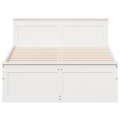 Bedframe zonder matras met hoofdbord grenenhout wit 120x190 cm