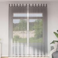 Gordijnen voile met lussen 2 st 140x260 cm donkergrijs - thumbnail