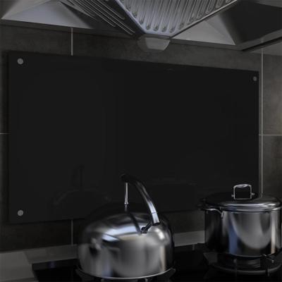VidaXL Spatscherm keuken 90x50 cm gehard glas zwart VidaXL Spatscherm keuken 90x50 cm gehard glas zwart