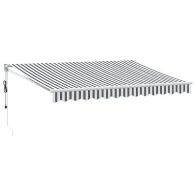 VidaXL Luifel uittrekbaar 3,5x2,5 m stof en aluminium antraciet en wit VidaXL Luifel uittrekbaar 3,5x2,5 m stof en aluminium antraciet en wit