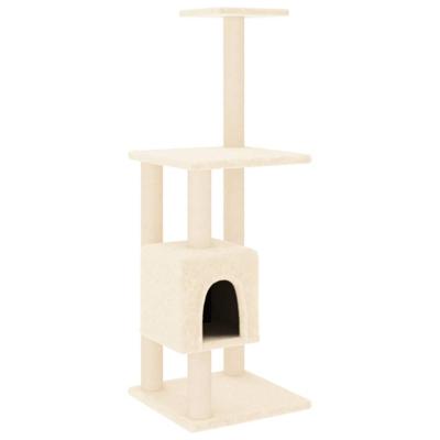 VidaXL Kattenkrabpaal met sisal krabpalen 104 cm crèmekleurig