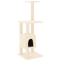 VidaXL Kattenkrabpaal met sisal krabpalen 104 cm crèmekleurig - thumbnail