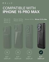 Mujjo Leather Wallet Case iPhone 15 Pro Max zwart - thumbnail