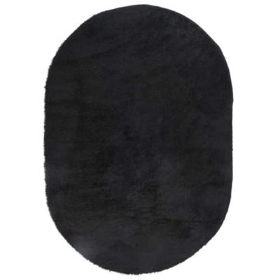 VidaXL Hoogpolig vloerkleed navarra 300x200 cm polyester zwart VidaXL Hoogpolig vloerkleed navarra 300x200 cm polyester zwart