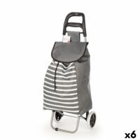 Winkelwagen Kinvara Wit Grijs 33 L 35,5 x 28 x 94 cm Strepen (6 Stuks) - thumbnail