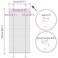 Pliss rolgordijn 55x150 cm stofbreedte 54,4 cm petrol groen - thumbnail