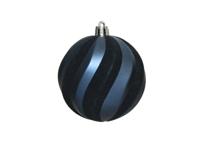 Kerstbal nacht blauw curve 8 cm - thumbnail