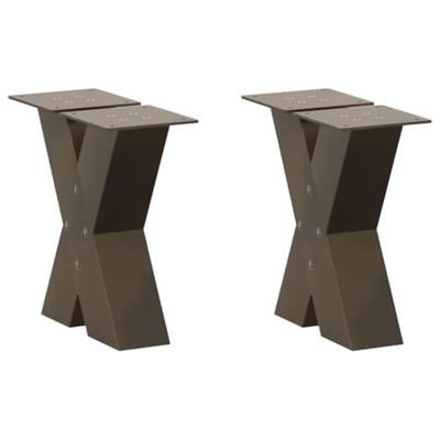 Salontafelpoten 2 st X-vormig 40x(30-31) cm staal naturel