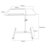 Verrijdbaar bureau/laptopstatief Maclean, zwart, in hoogte verstelbaar 59-89cm, max. 30kg , MC-121 B - thumbnail
