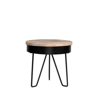 LABEL51 Bijzettafel Saran - Zwart - Metaal - Rond - 44 cm