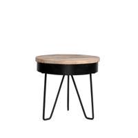 LABEL51 Bijzettafel Saran - Zwart - Metaal - Rond - 44 cm - thumbnail