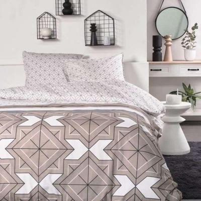 Tweepersoonsbedset -TODAY - 240x200 cm - 100% Katoen - Beige, Zwart en Wit
