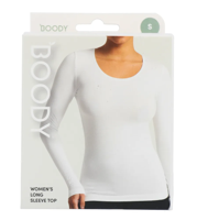 Boody Damestop Lange Mouw Wit S - thumbnail