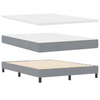 Boxspringbed met matras Lichtgrijs 160 x 200 cm Stof - thumbnail