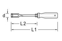 Gedore 2133 10 Dopschroevendraaier Werkplaats Sleutelbreedte (metrisch): 10 mm Sleutelbreedte (inch): 3/8 inch Koplengte: 125 mm - thumbnail