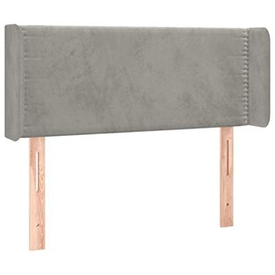Hoofdbord LED 83x16x78/88 cm fluweel lichtgrijs