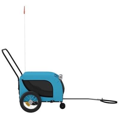 Hondenfietstrailer oxford stof en ijzer blauw en zwart - thumbnail