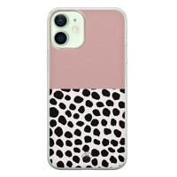 iPhone 12 mini siliconen hoesje - Pink dots - thumbnail