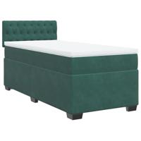 Boxspring met matras fluweel donkergroen 90x200 cm - thumbnail