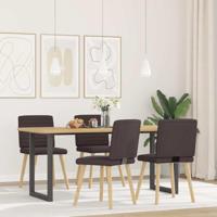 Eetkamerstoelen 4 st stof donkerbruin - thumbnail