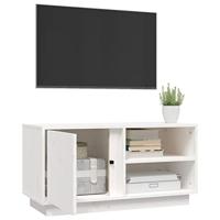 Tv-meubel 80x35x40,5 cm massief grenenhout wit - thumbnail