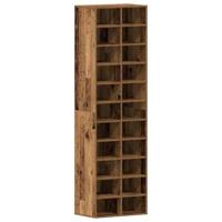 Schoenenkast 54x34x183 cm spaanplaat oud hout - thumbnail