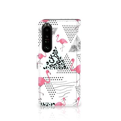 Sony Xperia 1 IV | Telefoonhoesje | Met pasjeshouder | Flamingo Triangle