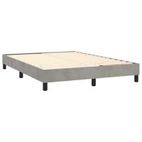 Boxspring met matras fluweel lichtgrijs 140x200 cm - thumbnail