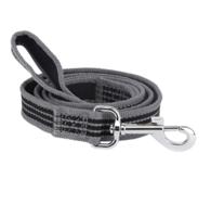 Nobleza Hondenriem grijs / zwart - Reflecterend soepel Nylon - Lengte 120 cm - Breedte 2 cm - thumbnail