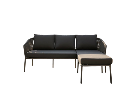 Limoges chaise longue set 2pcs anthracite steel/wicker anthracite Eurofar - Eurofar