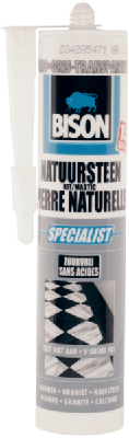 Natuursteenkit Transgrijs Koker 310 ml Bison - Bison