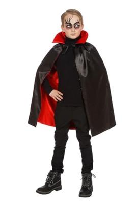 Dracula cape met kraag zwart/rood