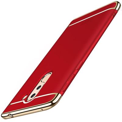 MOFI voor Huawei Honor 6 X ultradunne drie fasen Splicing galvaniseren kant beschermende Case achtercover (rood)