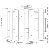 Plantenbak met hekontwerp 30x30x30 cm massief grenenhout wit - thumbnail