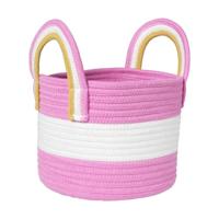Mand colors met hengsels - roze/wit - ø17x21 cm - thumbnail