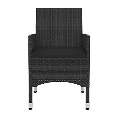 5-delige Tuinset met kussens poly rattan en glas