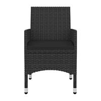 5-delige Tuinset met kussens poly rattan en glas - thumbnail