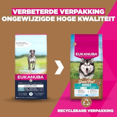 EUKANUBA Grain Free Adult Large Ocean Fish - droog hondenvoer - 12kg