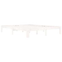 Bedframe massief grenenhout wit 160x200 cm - thumbnail