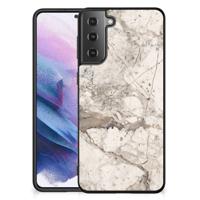 Samsung Galaxy S21 Plus Marmeren Print Telefoonhoesje Marmer Beige - thumbnail