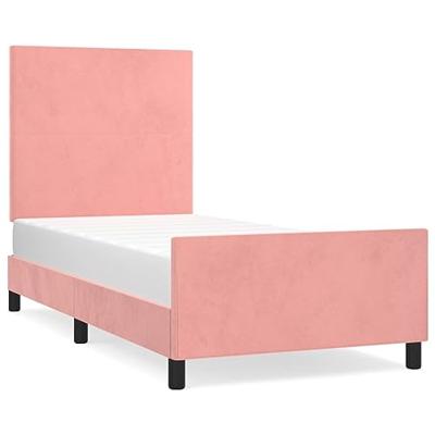 Bedframe met hoofdeinde fluweel roze 80x200 cm Bedframe met hoofdeinde fluweel roze 80x200 cm