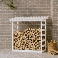 Haardhoutrek 108x64,5x110 cm massief grenenhout wit - thumbnail