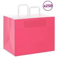 VidaXL Papieren zakken 250 st met hengsels 32x22x24 cm roze - thumbnail