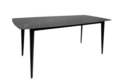 Moderne eettafel MILANO 180cm antraciet keramiek zwarte metalen poten - 46993