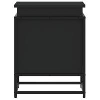 Opbergbox met deksel 40x40x51,5 cm bewerkt hout zwart - thumbnail