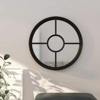 Spiegel rond 60x4 cm ijzer zwart - thumbnail