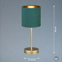 Fischer & Honsel NachtkastlampjeAura blauw velvet - 50495 - thumbnail