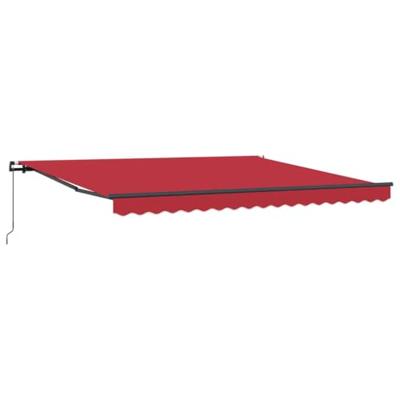 VidaXL Inklapbaar zonnescherm rood 400 × 300 cm polyester en staal