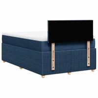 Boxspring met matras stof blauw 120x200 cm - thumbnail